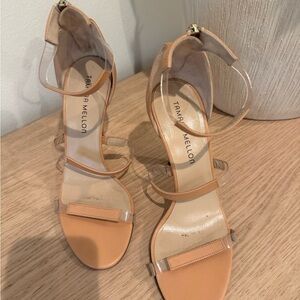 Tamara Mellon Peach Leather Strappy Heels